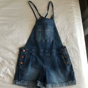Denim mini overalls